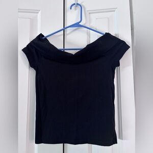 American Eagle Outfitters Black Off-the-Shoulder Top